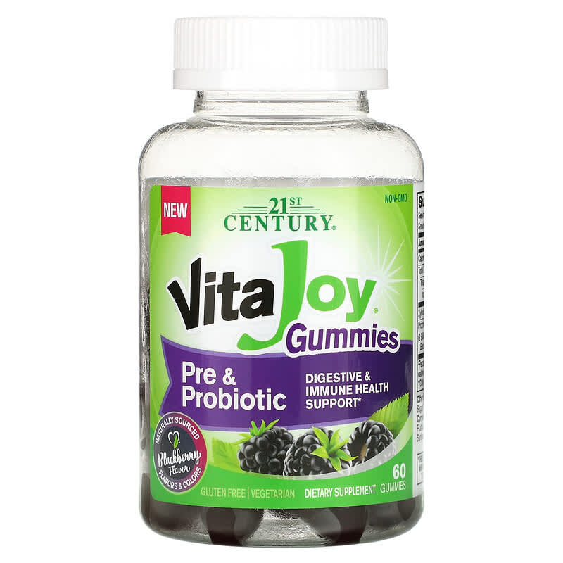 21st Century Vita Joy Gummies Pre & Probiotic Blackberry 60 Gummies 3 21st Century Vita Joy Gummies Pre & Probiotic Blackberry 60 Gummies 740985280355