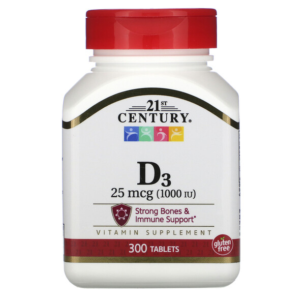 21st Century Vitamin D3 25 mcg (1,000 IU) 300 viên 3 21st century vitamin d3 25 mcg 1 000 iu 300 tablets 43744