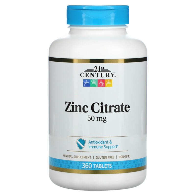 21st Century Zinc Citrate 50 mg 360 Tablets 3 21st Century Zinc Citrate 50 mg 360 Tablets 740985280324