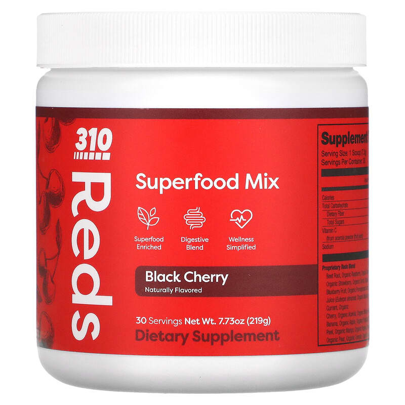 310 Nutrition Reds Superfood Mix Black Cherry 7.73 oz (219 g) 3 310 Nutrition Reds Superfood Mix Black Cherry 7.73 oz (219 g) 810018831806