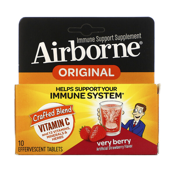 AirBorne Immune Support Supplement Very Berry 10 Effervescent viên 6 airborne immune support supplement very berry 10 effervescent tablets 22229