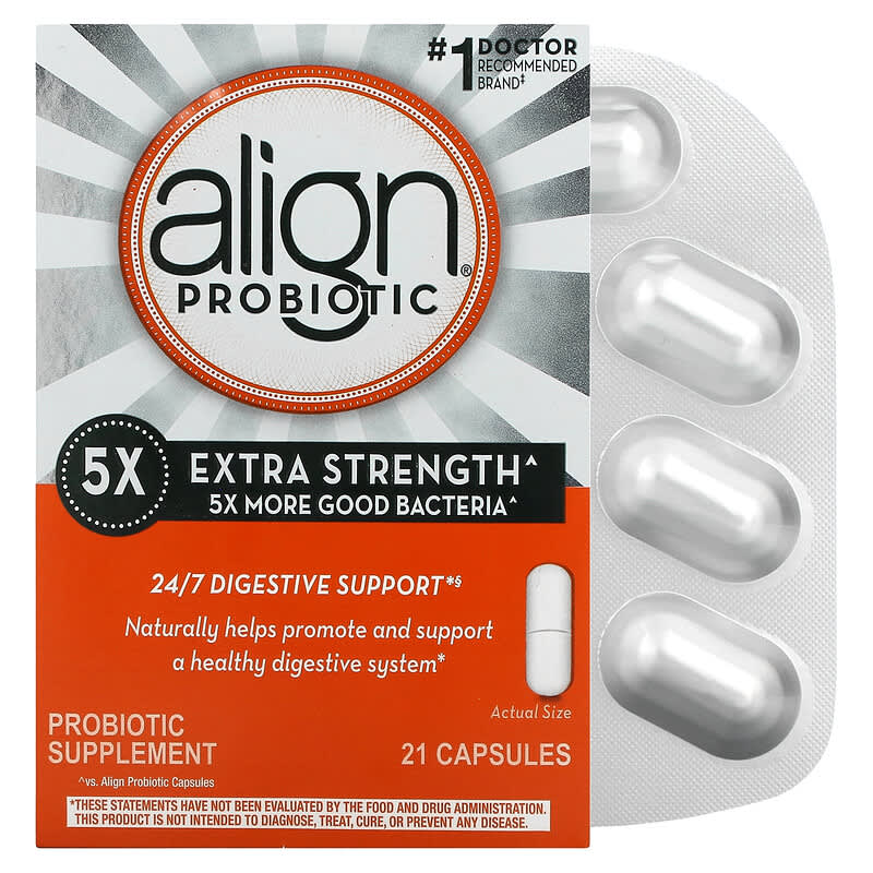 Align Probiotics 24/7 Digestive Support Probiotic Supplement Extra Strength 21 Capsules 3 Align Probiotics 24/7 Digestive Support Probiotic Supplement Extra Strength 21 Capsules 037000505051