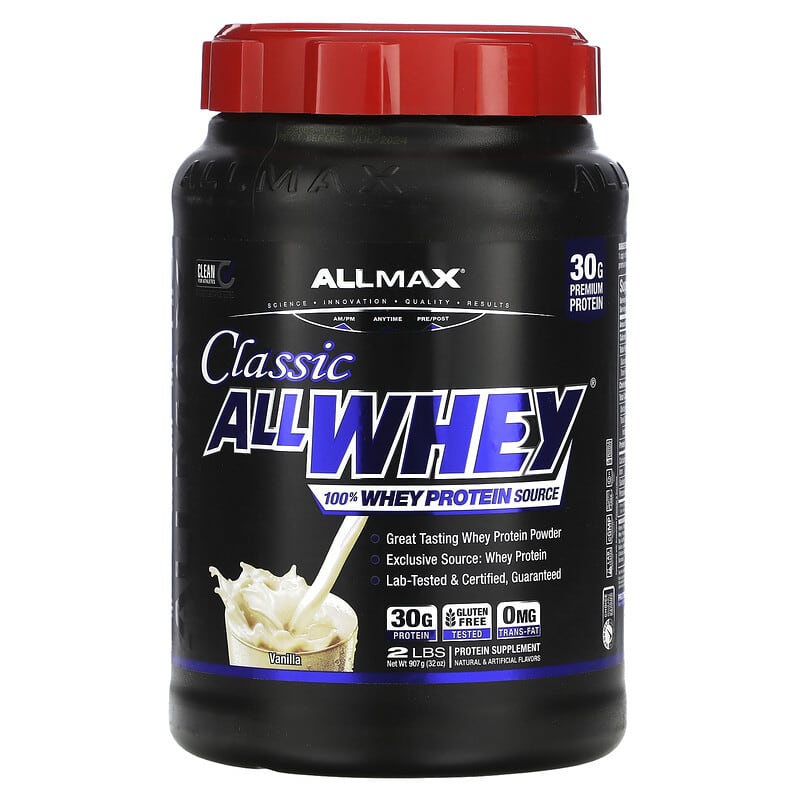 ALLMAX Classic AllWhey 100% Whey Protein Vanilla 2 lbs (907 g) 3 ALLMAX Classic AllWhey 100% Whey Protein Vanilla 2 lbs (907 g) 665553225081