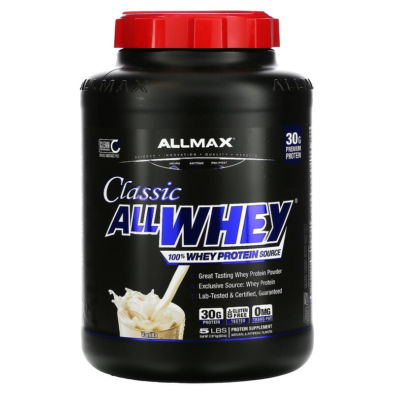 ALLMAX Classic AllWhey 100% Whey Protein Vanilla 5 lbs (2.27 kg) 3 ALLMAX Classic AllWhey 100% Whey Protein Vanilla 5 lbs (2.27 kg) 665553225173