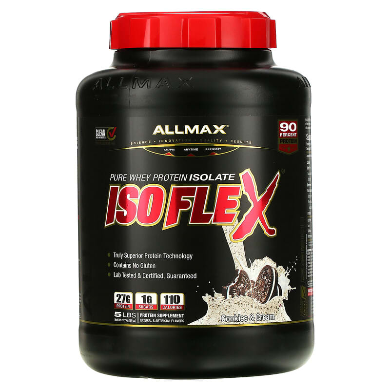 ALLMAX Isoflex Pure Whey Protein Isolate Cookies & Cream 5 lb (2.27 kg) 3 ALLMAX Isoflex Pure Whey Protein Isolate Cookies & Cream 5 lb (2.27 kg) 665553225234