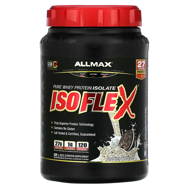 ALLMAX Isoflex Whey Protein Isolate Cookies & Cream 2 lbs (907 g) 3 ALLMAX Isoflex Whey Protein Isolate Cookies & Cream 2 lbs (907 g) 665553225227