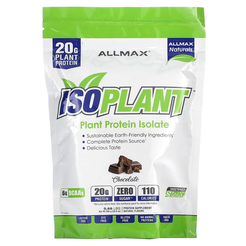 ALLMAX Isoplant Plant Protein Isolate Chocolate 10.6 oz (300 g) 3 ALLMAX Isoplant Plant Protein Isolate Chocolate 10.6 oz (300 g) 665553229591