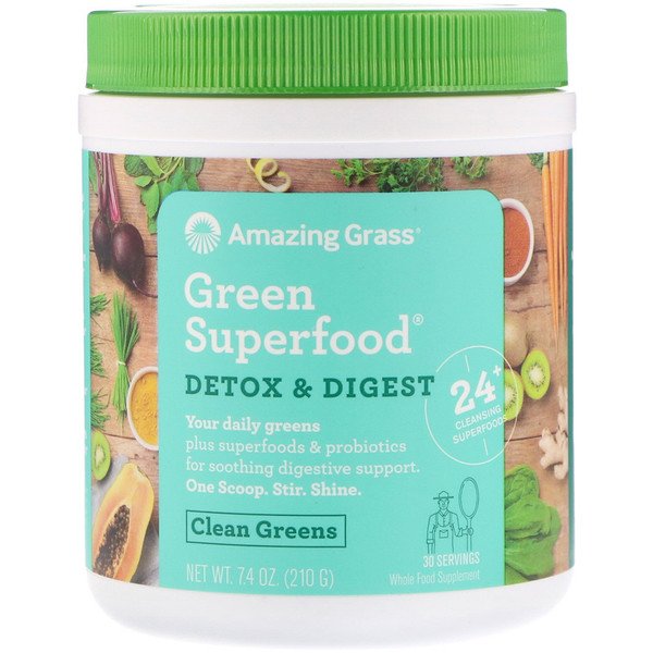 Amazing Grass Green Superfood Detox & Digest 7.4 oz (210 g) 3 amazing grass green superfood detox digest 7 4 oz 210 g 69055