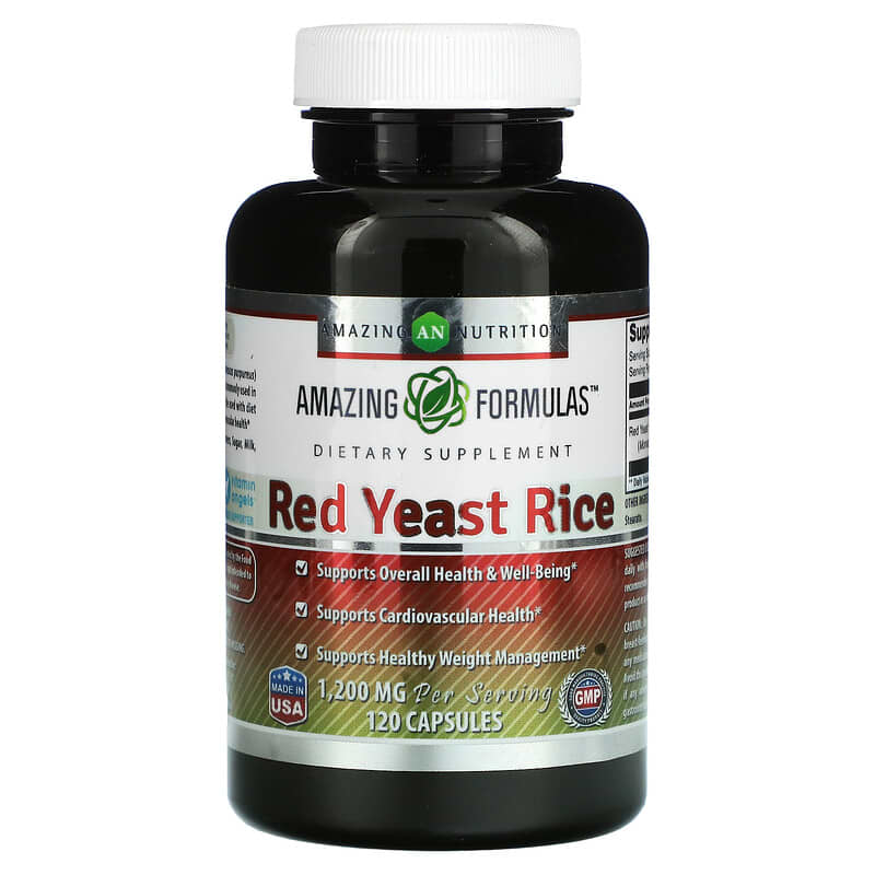 Amazing Nutrition Red Yeast Rice 600 mg 120 Capsules 3 Amazing Nutrition Red Yeast Rice 600 mg 120 Capsules 810180023085