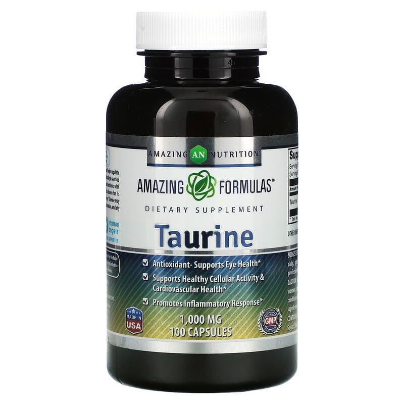 Amazing Nutrition Taurine 1.000 mg 100 Capsules 3 Amazing Nutrition Taurine 1.000 mg 100 Capsules 810180020886