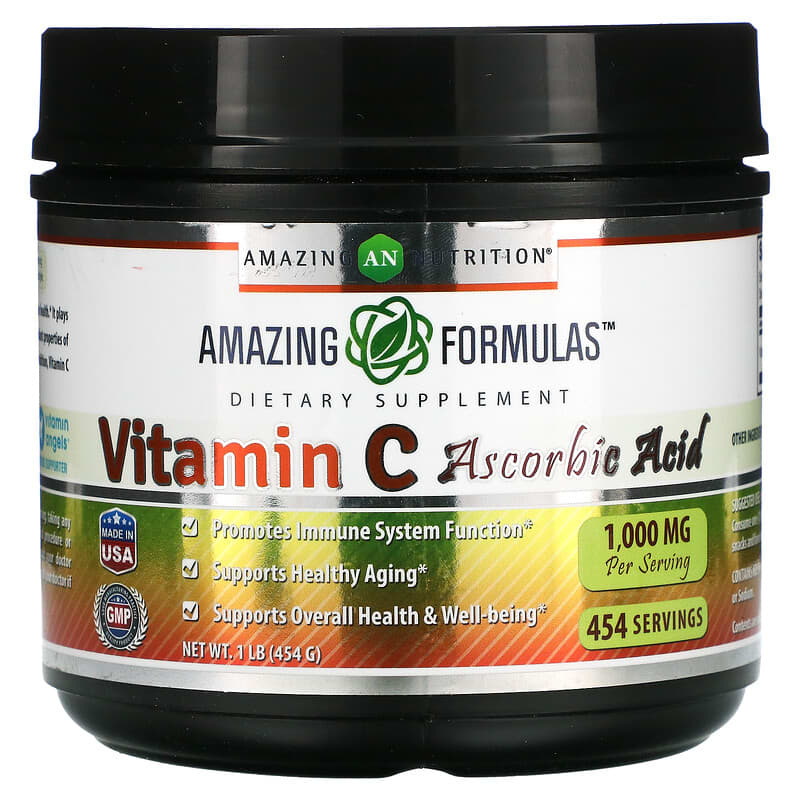 Amazing Nutrition Vitamin C Ascorbic Acid 1.000 mg 1 lb (454 g) 3 Amazing Nutrition Vitamin C Ascorbic Acid 1.000 mg 1 lb (454 g) 810180025966