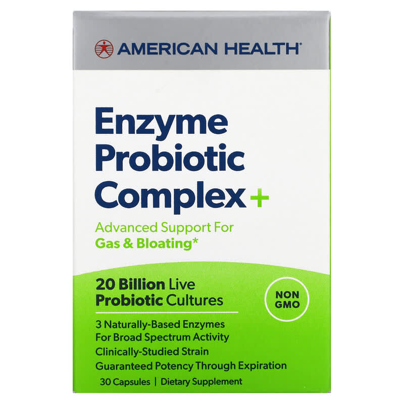 American Health Enzyme Probiotic Complex+ 30 Capsules 3 American Health Enzyme Probiotic Complex+ 30 Capsules 076630300841