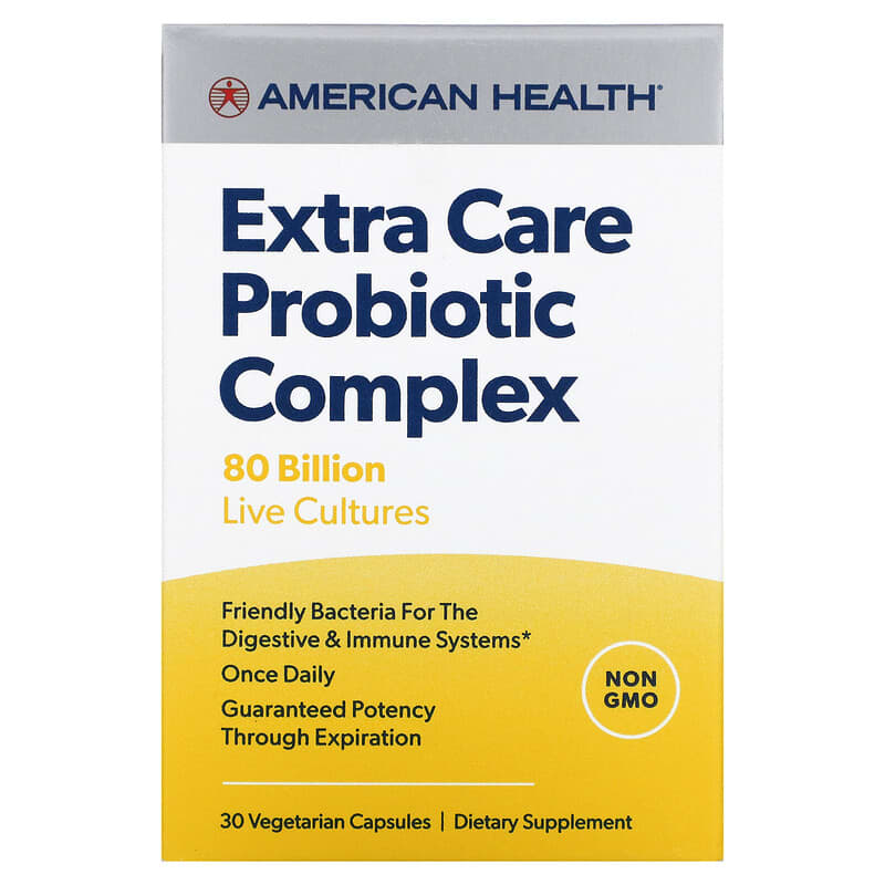 American Health Extra Care Probiotic Complex 80 Billion CFU 30 Vegetarian Capules 3 American Health Extra Care Probiotic Complex 80 Billion CFU 30 Vegetarian Capules 076630300834