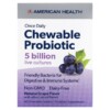 American Health Once Daily Chewable Probiotic Natural Grape 5 Billion CFU 60 Chewable Tablets 1 American Health Once Daily Chewable Probiotic Natural Grape 5 Billion CFU 60 Chewable Tablets 076630300780