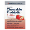 American Health Once Daily Chewable Probiotic Natural Strawberry 5 Billion CFU 30 Chewable Tablets 076630300551