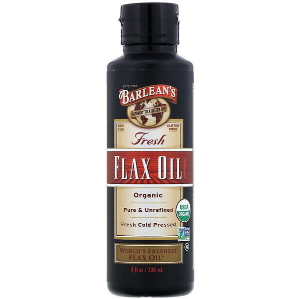 Barlean's Organic Fresh Flax Oil 8 oz (236 ml) 3 barlean s organic fresh flax oil 8 fl oz 236 ml 48909