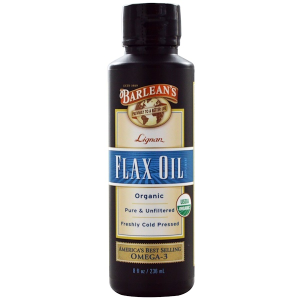 Barlean's Organic Lignan Flax Oil 8 oz (236 ml) 3 barlean s organic lignan flax oil 8 fl oz 236 ml 18752