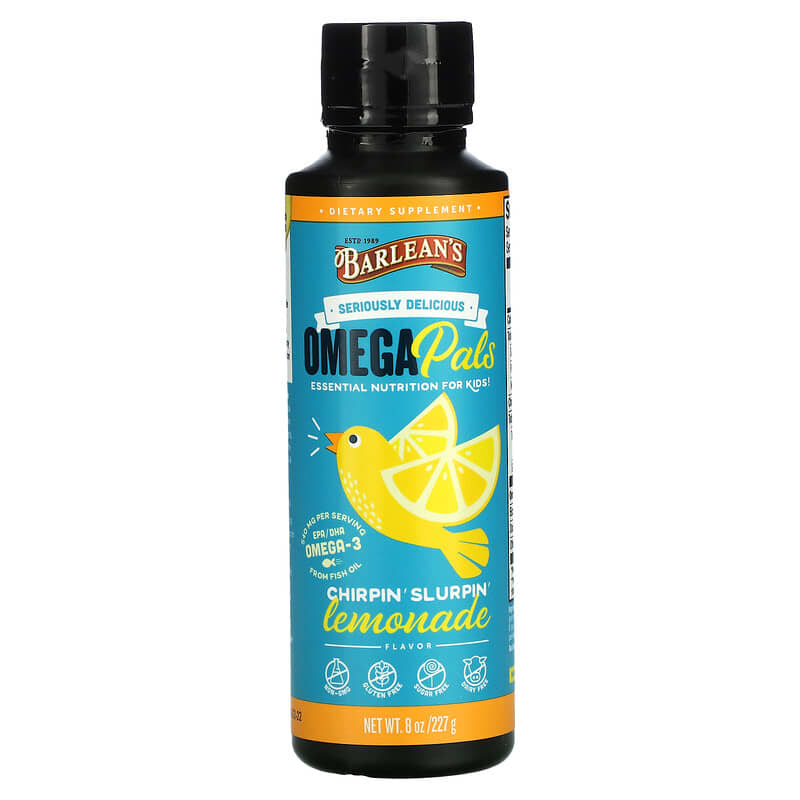 Barlean's Seriously Delicious Omega Pals Chirpin' Slurpin Lemonade 8 oz (227 g) 3 Barlean's Seriously Delicious Omega Pals Chirpin' Slurpin Lemonade 8 oz (227 g) 705875600057