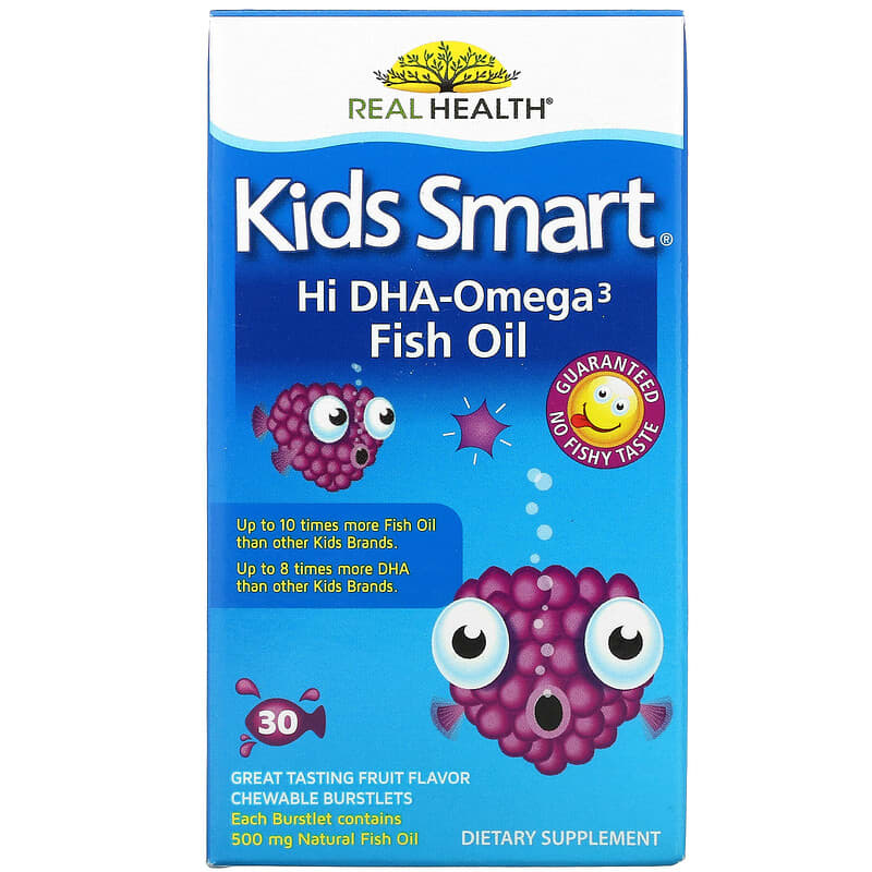 Bioglan Kids Smart Hi DHA-Omega 3 Fish Oil Great Tasting Fruit Flavor 30 Chewable Burstlets 6 bioglan kids smart hi dha omega 3 fish oil great tasting fruit flavor 30 chewable burstlets 57280