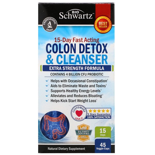 BioSchwartz 15-Day Fast Acting Colon Detox & Cleanser 45 viên 3 bioschwartz 15 day fast acting colon detox cleanser 45 veggie caps 98385