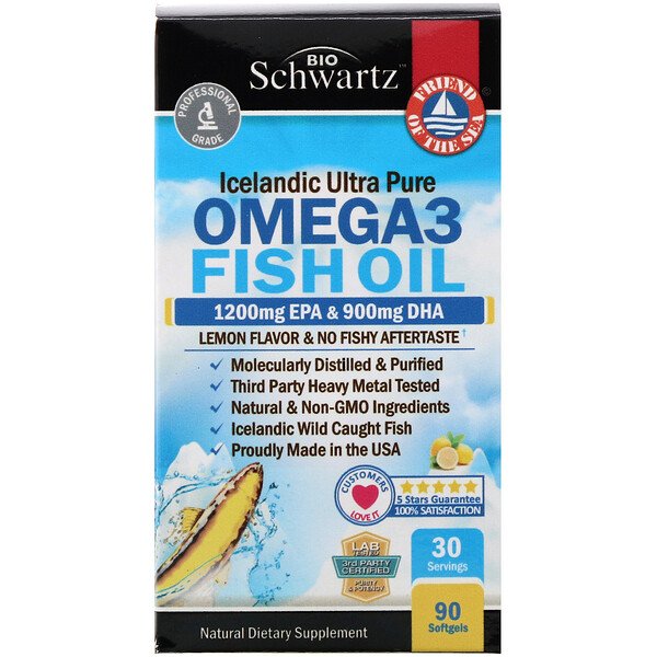 BioSchwartz Omega 3 Fish Oil Lemon Flavor 90 Softgels 3 bioschwartz omega 3 fish oil lemon flavor 90 softgels 92970
