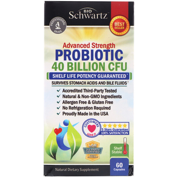 BioSchwartz Probiotic 20 Billion CFU 60 viên 3 bioschwartz probiotic 20 billion cfu 60 capsules 92968