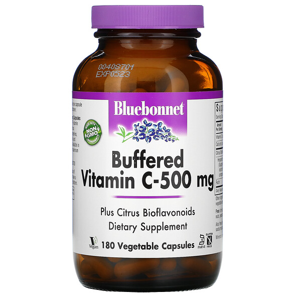 Bluebonnet Nutrition Buffered Vitamin C 500 mg 180 Vegetable viên 3 bluebonnet nutrition buffered vitamin c 500 mg 180 vegetable capsules 10460