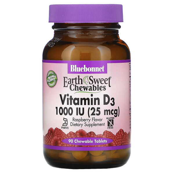 Mua Bluebonnet Nutrition Earth Sweet viên nhai Vitamin D3 Raspberry 1