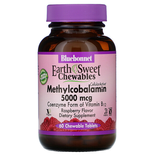 Bluebonnet Nutrition EarthSweet Chewables CellularActive Methylcobalamin Raspberry 5.000 mcg 60 Chewable Tablets 1 Mua Bluebonnet Nutrition EarthSweet viên nhai CellularActive Methylcobalamin Raspberry Flavor 5