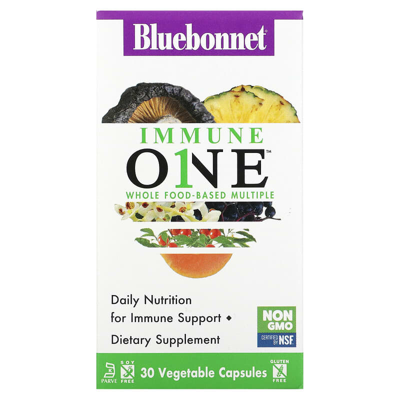 Bluebonnet Nutrition Immune One Whole Food-Based Multiple 30 Vegetable Capsules 3 Bluebonnet Nutrition Immune One Whole Food-Based Multiple 30 Vegetable Capsules 743715001930