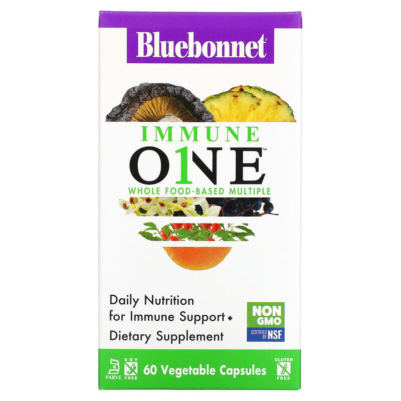 Bluebonnet Nutrition Immune One Whole Food-Based Multiple 60 Vegetable Capsules 3 Bluebonnet Nutrition Immune One Whole Food-Based Multiple 60 Vegetable Capsules 743715001954
