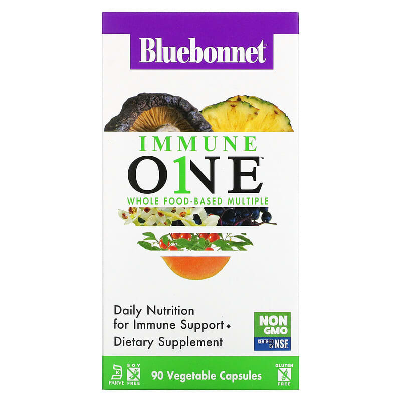 Bluebonnet Nutrition Immune One Whole Food-Based Multiple 90 Vegetable Capsules 3 Bluebonnet Nutrition Immune One Whole Food-Based Multiple 90 Vegetable Capsules 743715001978