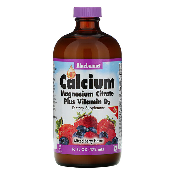 Bluebonnet Nutrition Liquid Calcium Magnesium Citrate & Vitamin D3 Mixed Berry 16 fl oz (473 ml) 2 Mua Bluebonnet Nutrition Liquid Calcium Magnesium Citrate Plus Vitamin D3 Natural Mixed Berry Flavor 16 oz 472 ml giảm giá rẻ Hà nội TPHCM