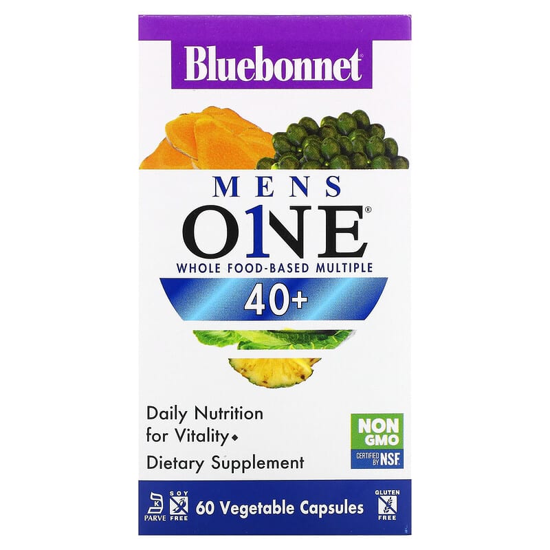 Bluebonnet Nutrition Mens One Whole Food- Based Multiple 40+ 60 Vegetable Capsules 3 Bluebonnet Nutrition Mens One Whole Food- Based Multiple 40+ 60 Vegetable Capsules 743715001596