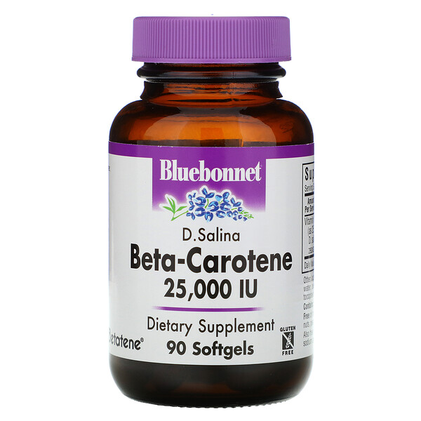 Bluebonnet Nutrition Natural Beta-Carotene 25,000 IU 90 Softgels 5 bluebonnet nutrition natural beta carotene 25 000 iu 90 softgels 9207
