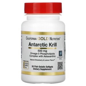 Mua California Gold Nutrition Antarctic Krill Oil with Astaxanthin RIMFROST Natural Strawberry & Lemon Flavor 500 mg 30 Fish Gelatin Softgels giảm giá rẻ Hà nội TPHCM