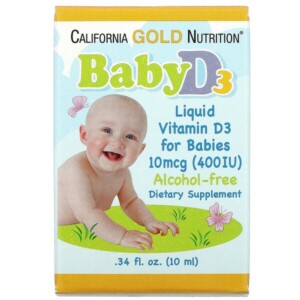 Mua California Gold Nutrition Baby Vitamin D3 Liquid 10 mcg 400 IU 0.34 oz 10 ml giảm giá rẻ Hà nội TPHCM