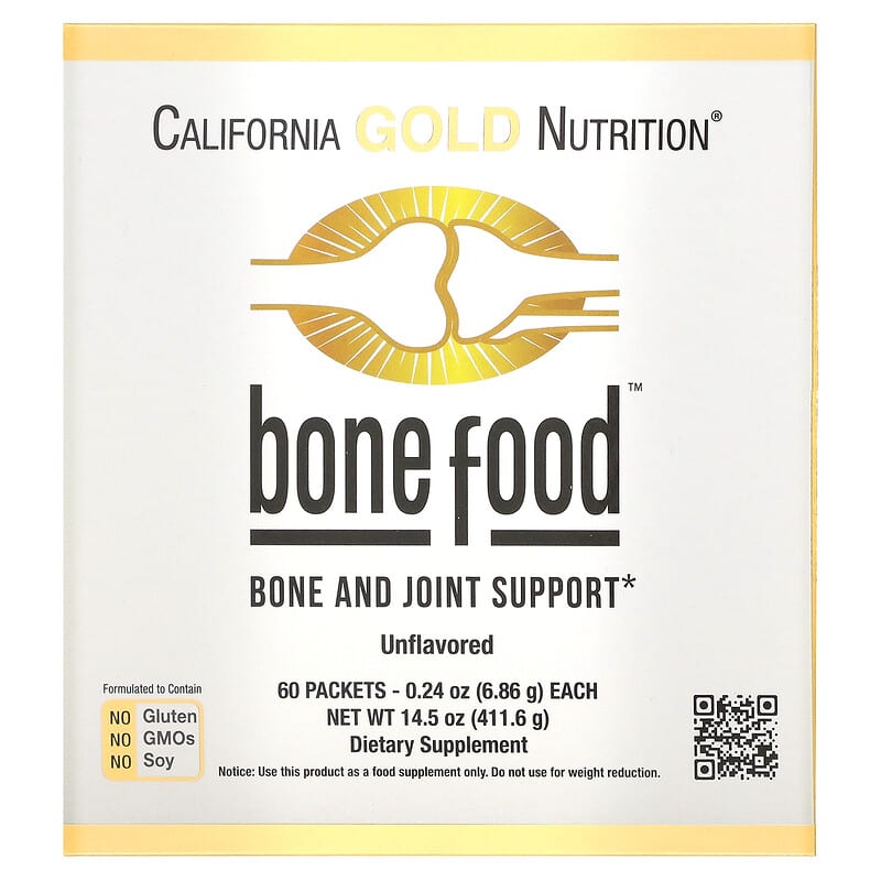 California Gold Nutrition Bone Food 60 Packets 0.24 oz (6.86 g) 3 California Gold Nutrition Bone Food 60 Packets 0.24 oz (6.86 g) 898220020676