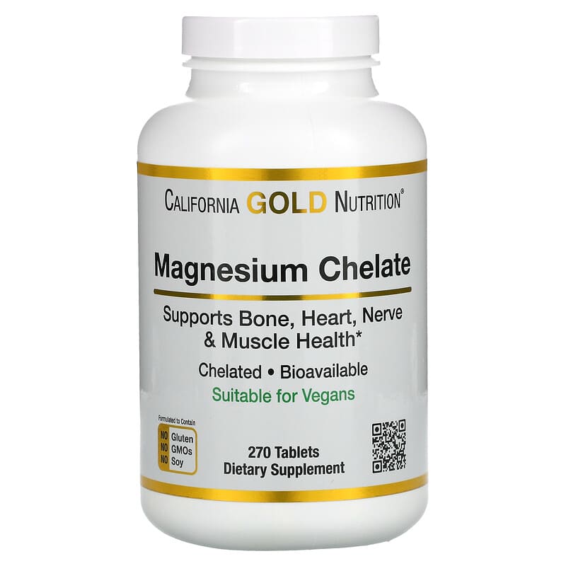 California Gold Nutrition Magnesium Chelate 270 Tablets 3 California Gold Nutrition Magnesium Chelate 270 Tablets 898220019694