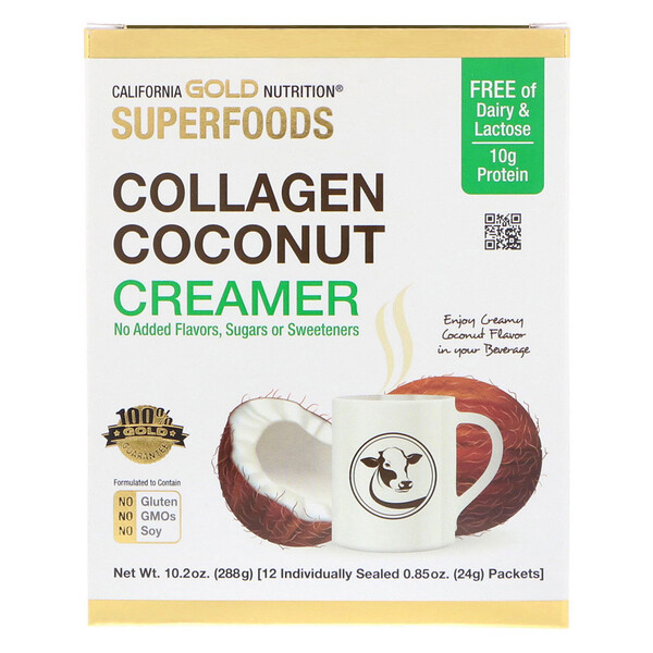 Mua California Gold Nutrition Superfoods Collagen Coconut Creamer Unsweetened 12 Packets 0.85 oz 24 g Each giảm giá rẻ Hà nội TPHCM
