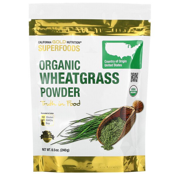 California Gold Nutrition Superfoods Organic Wheat Grass Powder 8.5 oz (240 g) 3 california gold nutrition superfoods organic wheat grass powder 8 5 oz 240 g 82703