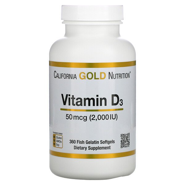 California Gold Nutrition Vitamin D3 50 mcg (2.000 IU) 360 Fish Gelatin Softgels 2 Mua California Gold Nutrition Vitamin D3 50 mcg 2