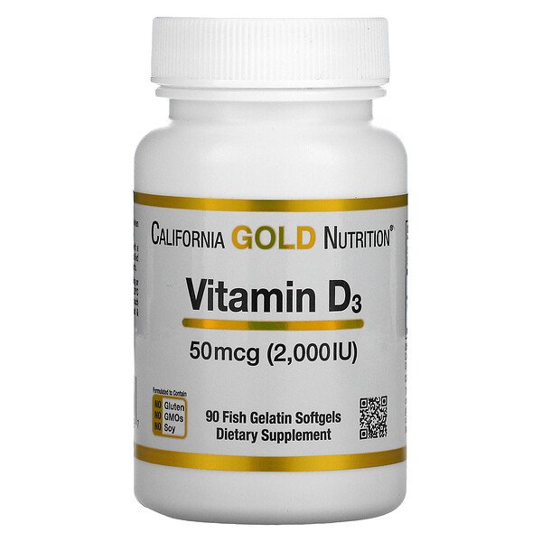 California Gold Nutrition Vitamin D3 50 mcg (2.000 IU) 90 Fish Gelatin Softgels 2 Mua California Gold Nutrition Vitamin D3 50 mcg 2