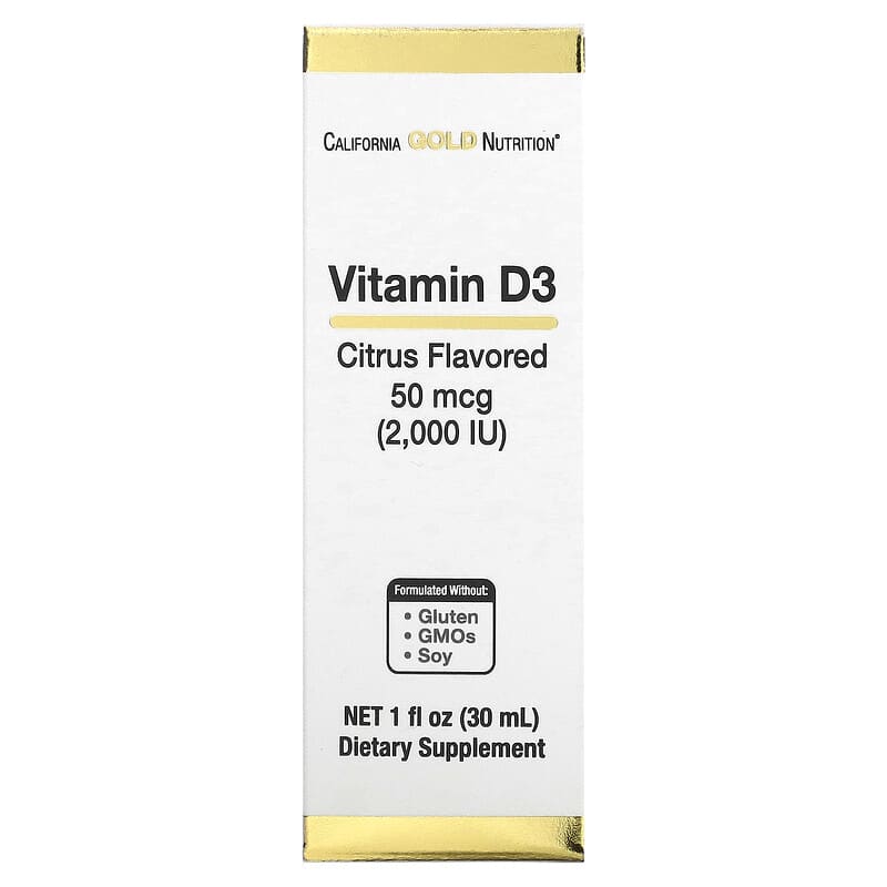 California Gold Nutrition Vitamin D3 (Citrus) 2.000 IU 1 fl oz (30 ml) 3 California Gold Nutrition Vitamin D3 (Citrus) 2.000 IU 1 fl oz (30 ml) 898220021147