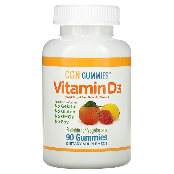 Mua California Gold Nutrition Vitamin D3 Gummies No Gelatin No Gluten Mixed Berry & Fruit Flavors 25 mcg 1