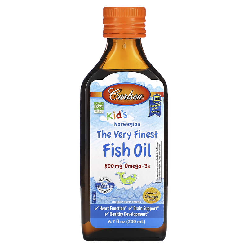 Carlson Kid's Norwegian The Very Finest Fish Oil Natural Orange 800 mg 6.7 fl oz (200 ml) 3 Carlson Kid's Norwegian The Very Finest Fish Oil Natural Orange 800 mg 6.7 fl oz (200 ml) 088395016530