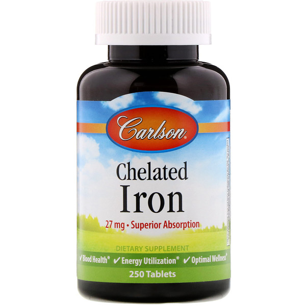 Mua Carlson Labs Chelated Iron 27 mg 250 viên giảm giá rẻ Hà nội TPHCM