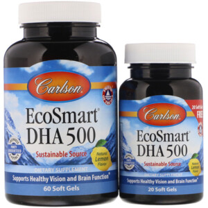 Mua Carlson Labs EcoSmart DHA Natural Lemon Flavor 60 Soft Gels + Free 20 Soft Gels giảm giá rẻ Hà nội TPHCM