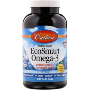 Mua Carlson Labs EcoSmart Omega-3 Natural Lemon Flavor 500 mg 180 Soft Gels giảm giá rẻ Hà nội TPHCM