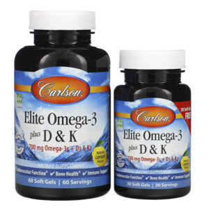 Mua Carlson Labs Elite Omega-3 Plus D & K Natural Lemon Flavor 60 + 30 Free Soft Gels giảm giá rẻ Hà nội TPHCM